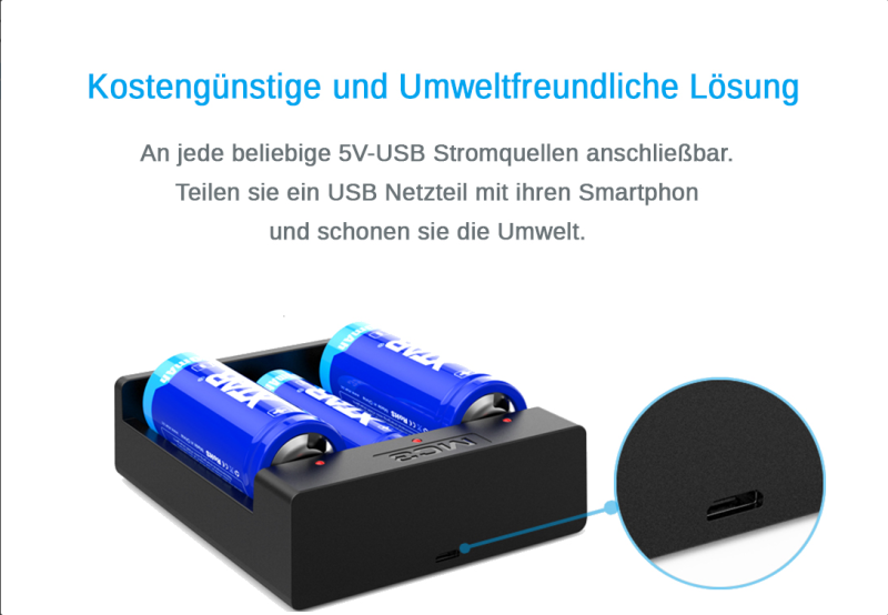 Preview: Xtar MC3 - 3 Schacht USB Akkuladegerät